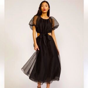 Cynthia Rowley Clara Puff-Sleeve Organza Dress